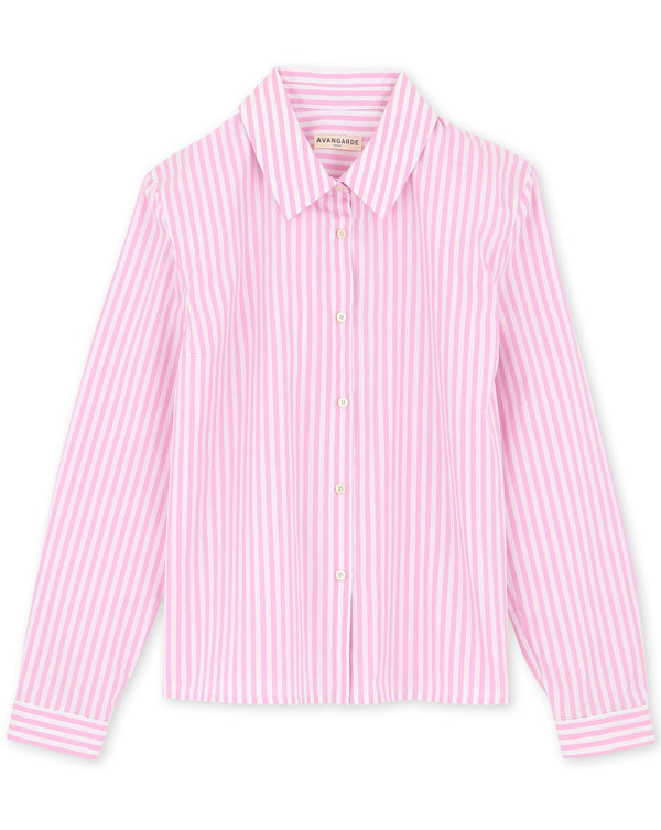 La Dauphine - Chemise blanche rayée rose - Avangarde France - 4