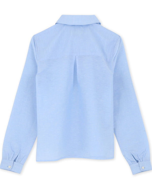 La Dauphine - Chemise en lin et coton bleue ciel - Avangarde France - 4
