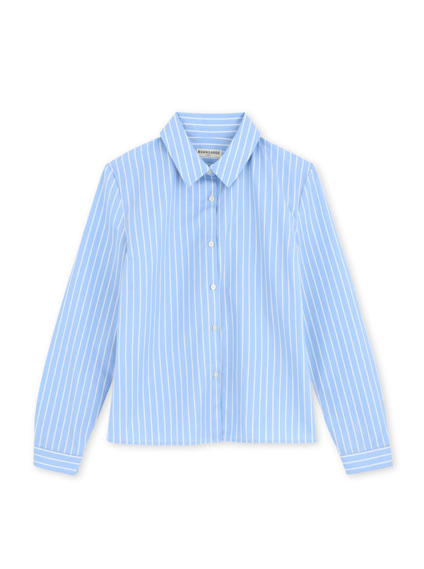 La Dauphine - Chemise rayée bleu et blanc en coton biologique - Avangarde France - 2