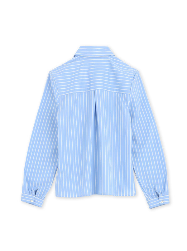 La Dauphine - Chemise rayée bleu et blanc en coton biologique - Avangarde France - 3