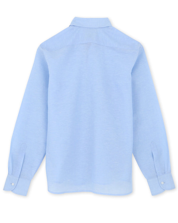 La Faubourg - Chemise bleue ciel en lin et coton - Avangarde France - 4