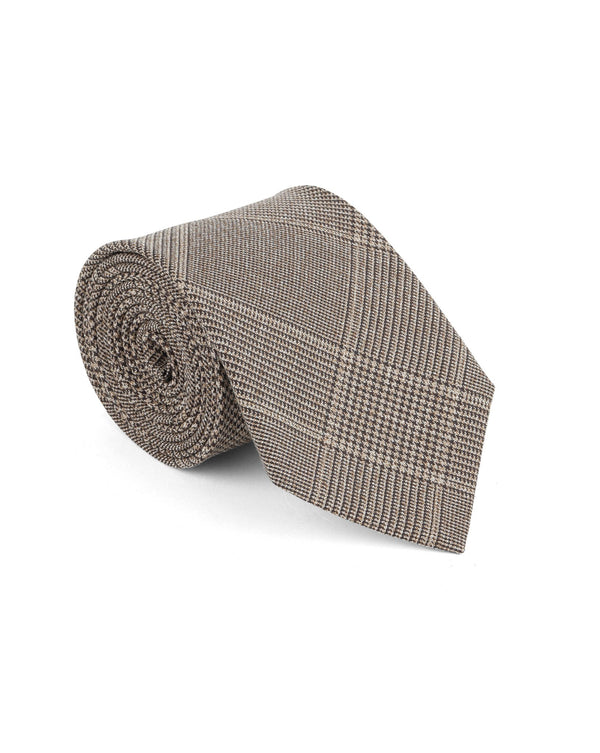 La Savile Row - Cravate en Prince de Galles Marron - Avangarde France - 1