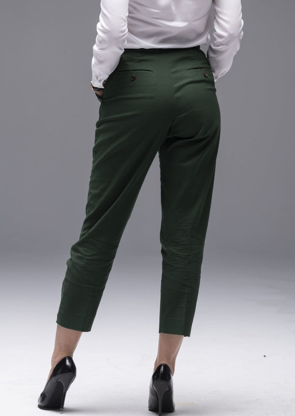 Pantalon Marilyn vert femme taille haute - Avangarde France - 1